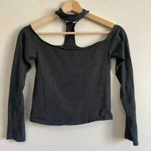 BlueNotes Women  Long Sleeve Choker Off Shoulder Halter Top Blouse Shirt
